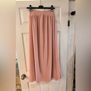 Gorgeous Sabo Soft Pink Chiffon Lined Maxi Flared Skirt, Beautiful Flowy Fabric